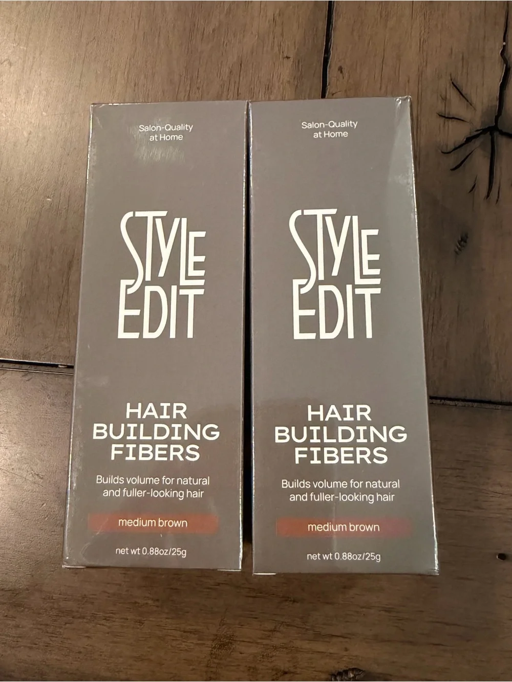 Style Edit Hair Building Fibers for Thinning Hair Medium Brown Pack of 2 #094